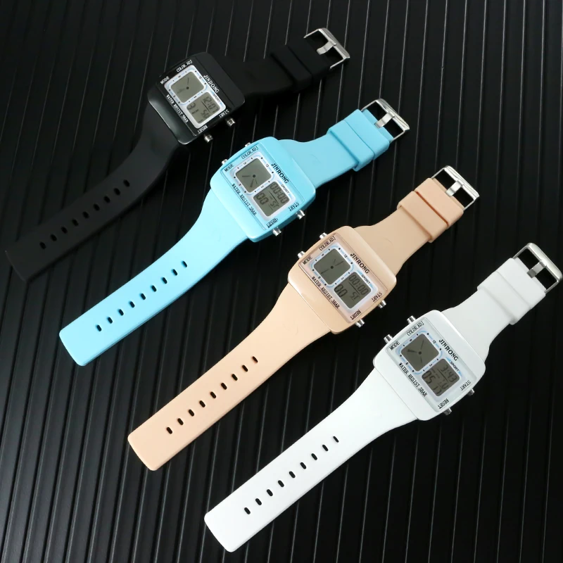 듀얼 디스플레이 남성 및 여성 스포츠 디지털 손목 시계, 방수 30M, 전자 구동 다기능 야외 시계