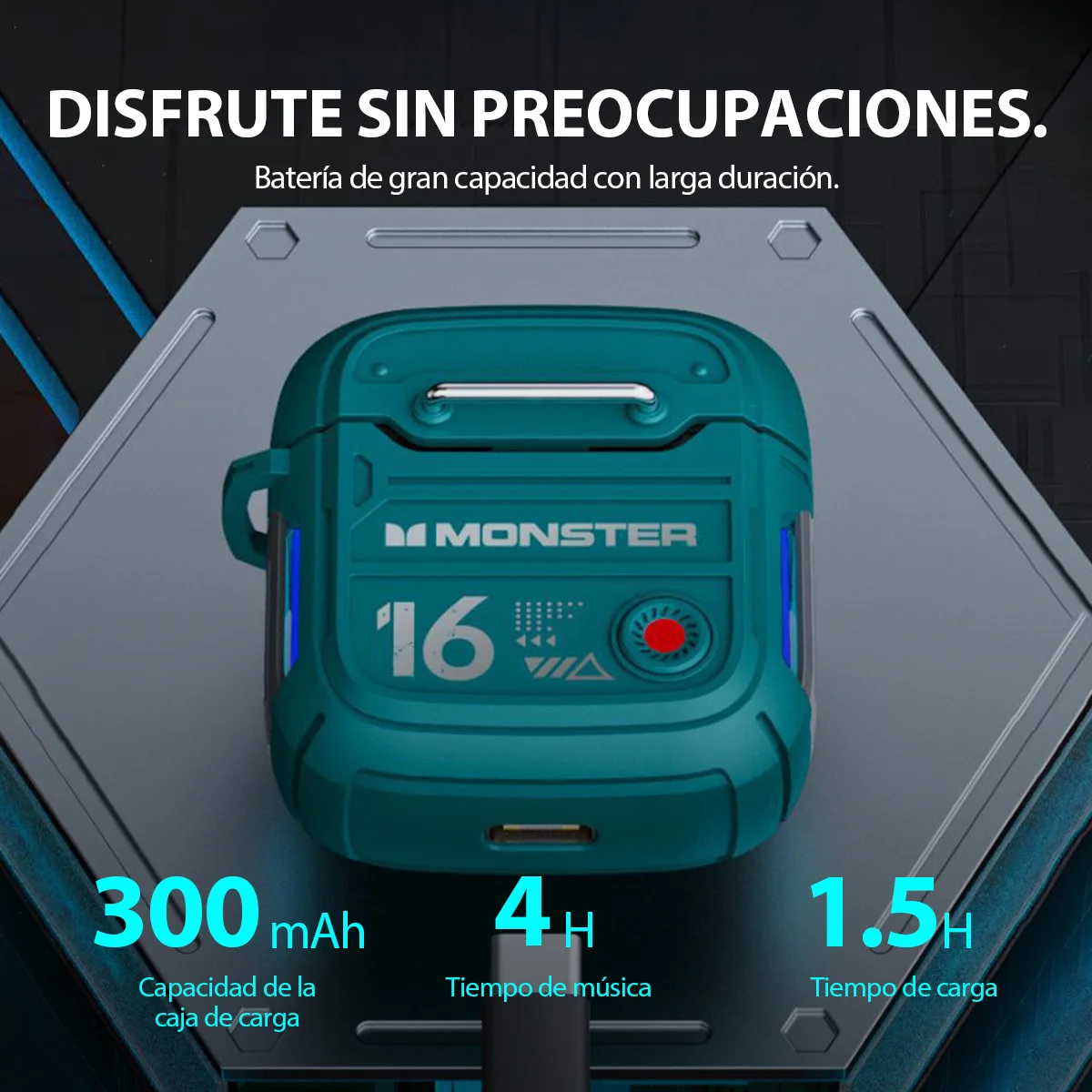 سماعات Monster Original Xkt16 Tws اللاسلكية بلوتوث 5.3 سماعات بلوتوث أصلية، صوت Hifi، الكمون المنخفض، وضع الاستعداد الطويل لألعاب الفيديو الاستماع إلى ألعاب الرماية الموسيقية #6