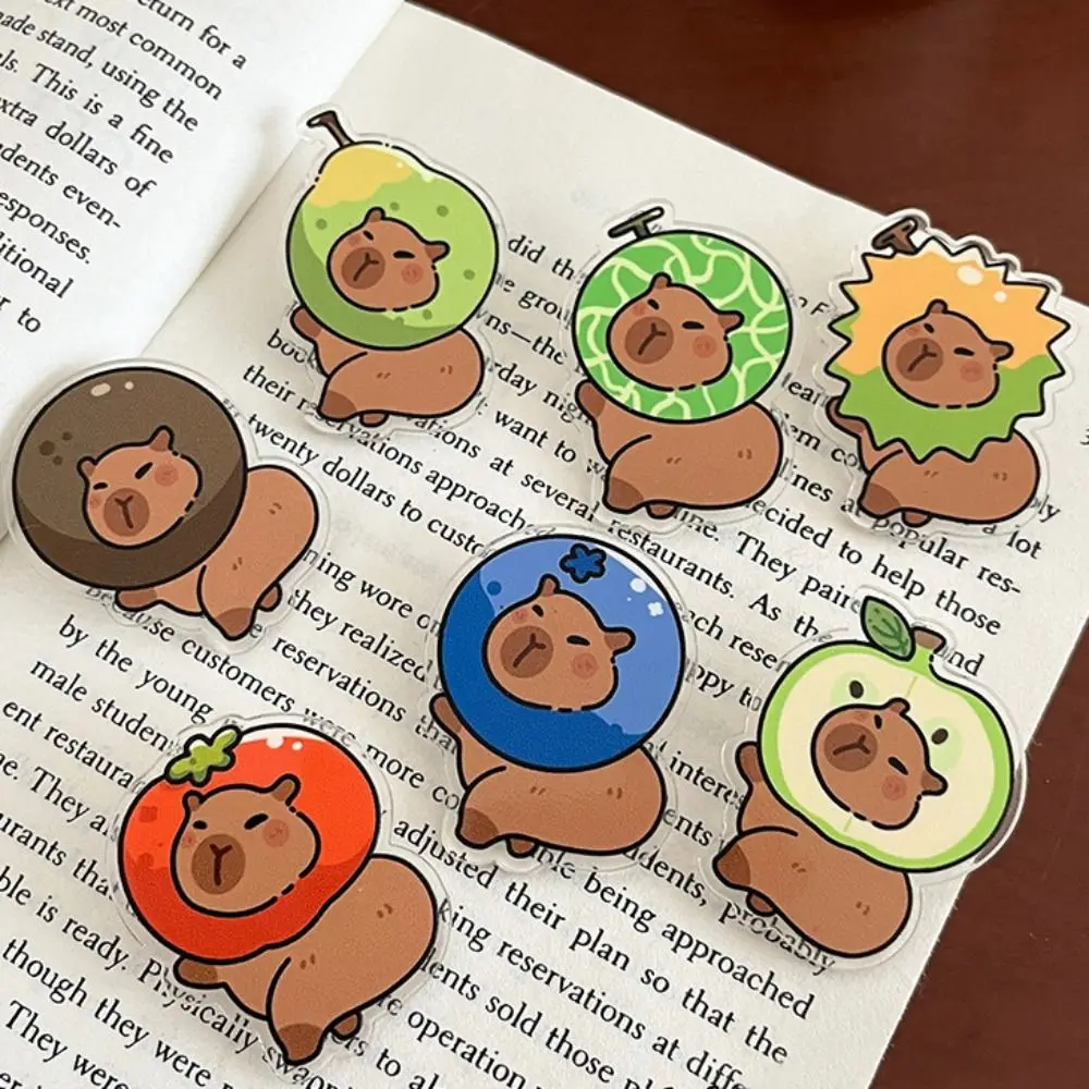 Acrylic Capybara Pin Fruits Capybara Brooch Kapibara Creative Strawberry Orange Tomato Breastpin