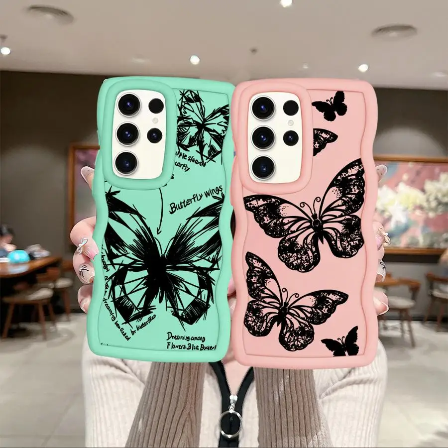 حافظة لهاتف سامسونج جالاكسي S24 + S25 + S23 Plus S20 FE S21 S24 S25 S22 Ultra Butterfly #2