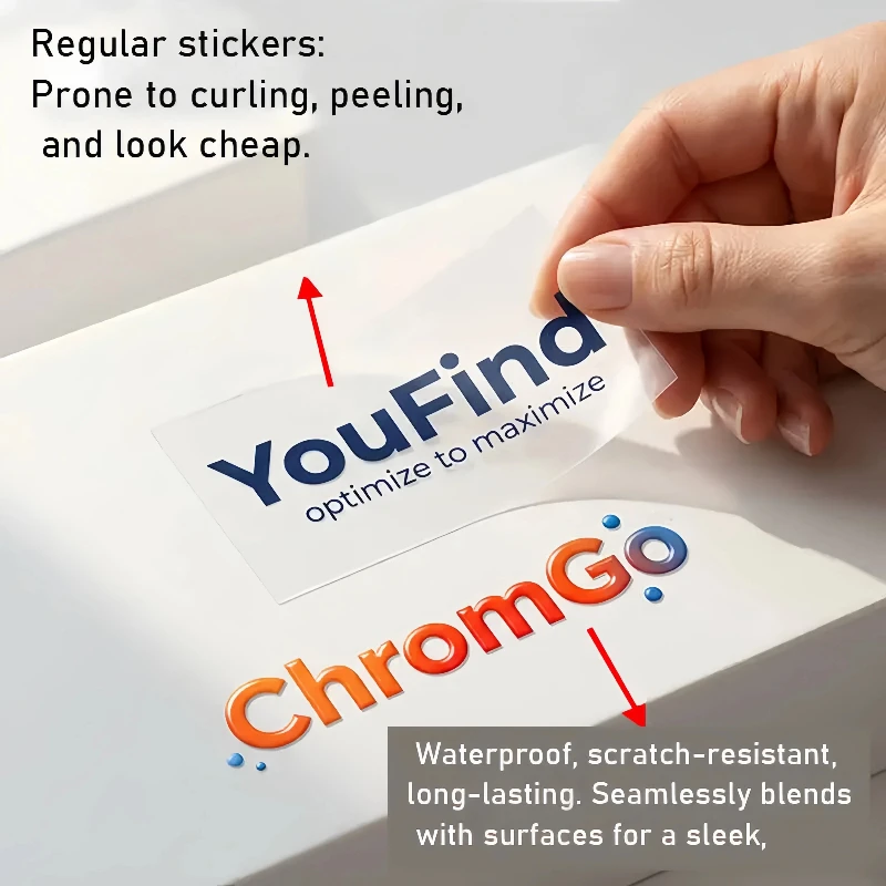 50pcs Sticker Personalized Logo Custom Stickers 3D Transfer Stickers Wedding Labels UV DTF Customized Waterproof Company Brand view 2