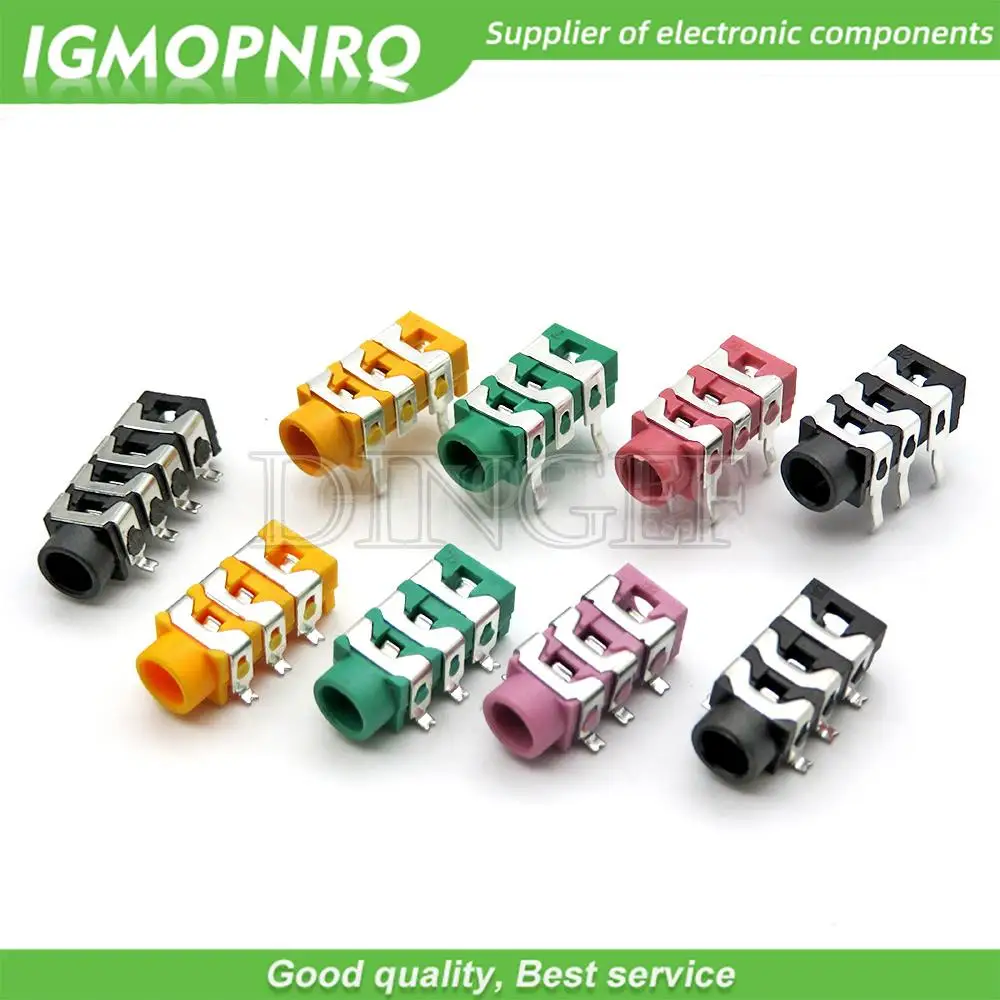 10PCS PJ-313 3.5MM Headphone jack Audio video female dual channel stereo Jack Socket Stereo Solder Panel Mount  5P/6P SMD DIP