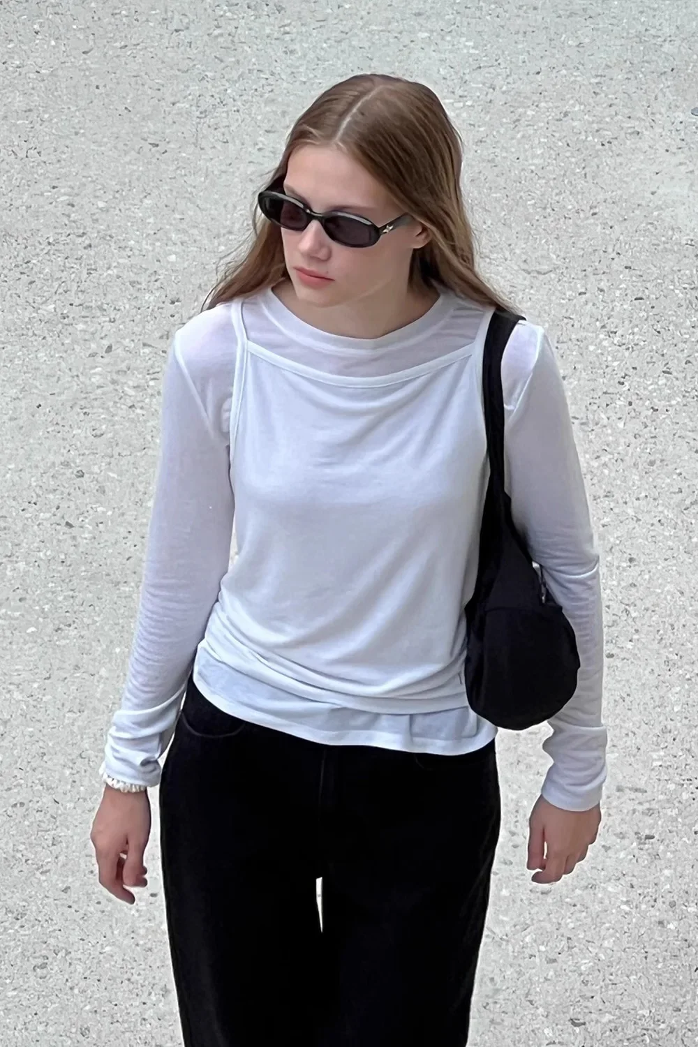 

Casual Two-piece Set T-shirt for Women 2023 Autumn/Winter New Korean Style O-neck Pullover Tee Tops