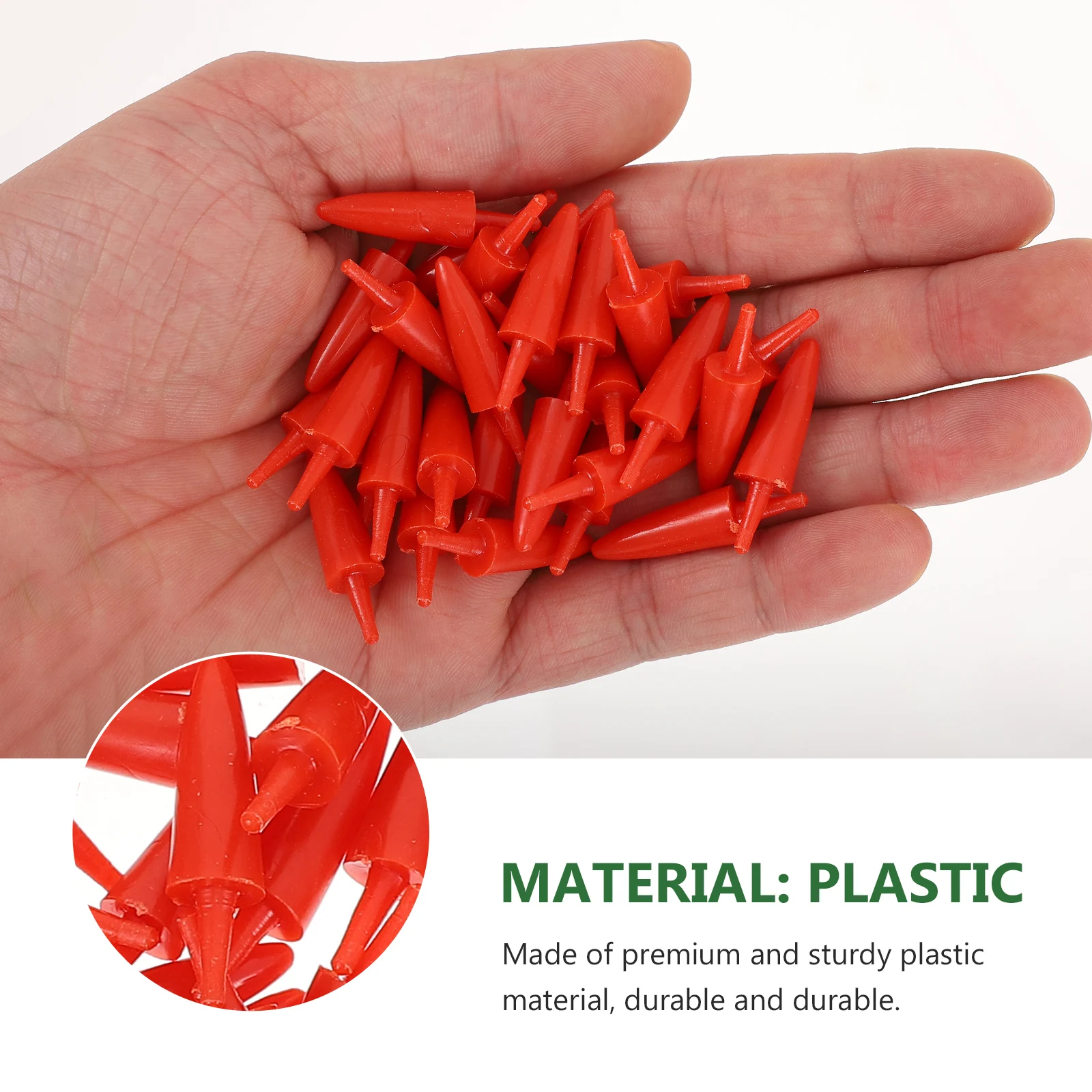 

300Pcs Red Plastic Noses for Santa Claus Snowman Toys Crafting Christmas Decorations and Projects