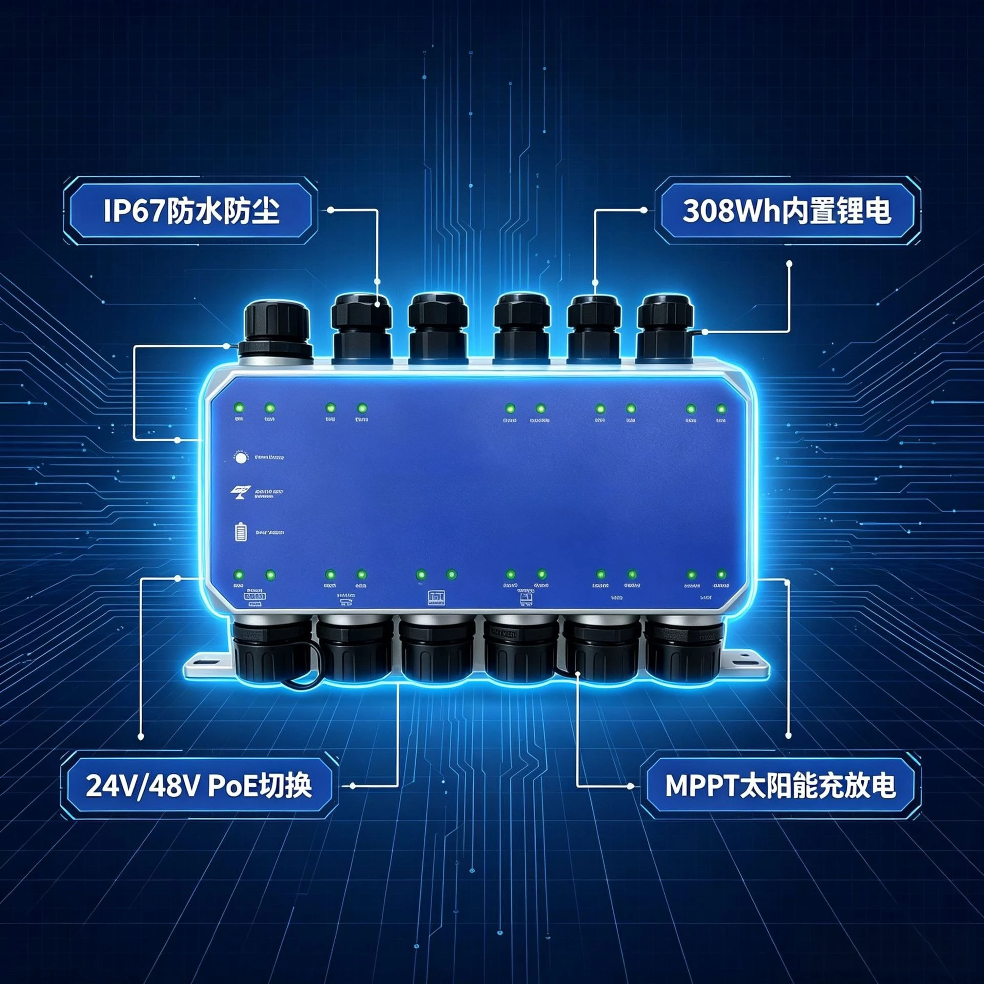 IP67 charge and discharge integrated waterproof POE switch