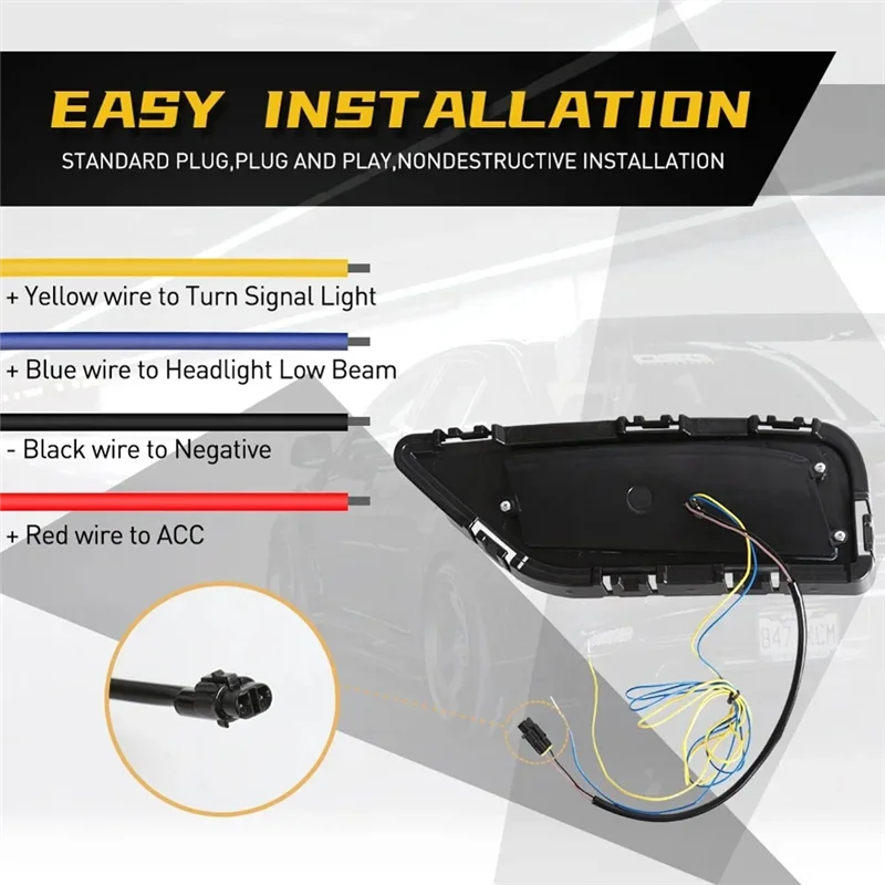Car Front Bumper LED DRL Daytime Running Lights Turn Signal Lamps For Nissan Infiniti QX60 2022-2025