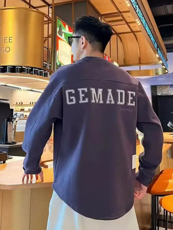 

Men's Fce Lined Thiened Long Sve Sweatirt Casual Autumn Winter Faion Letter Print Loose Fit Comfortable Cotton Bl...