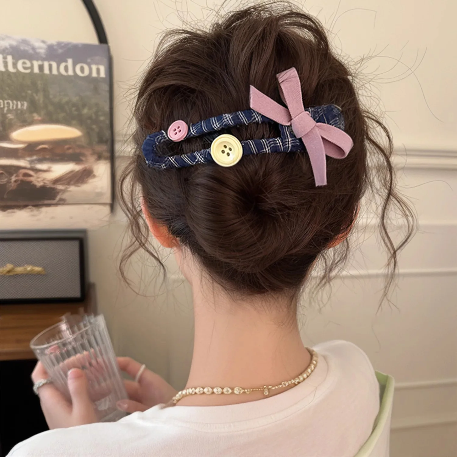 

Bow, duck bill clip, hairpin, hairpin without breaking the head, hair clip.