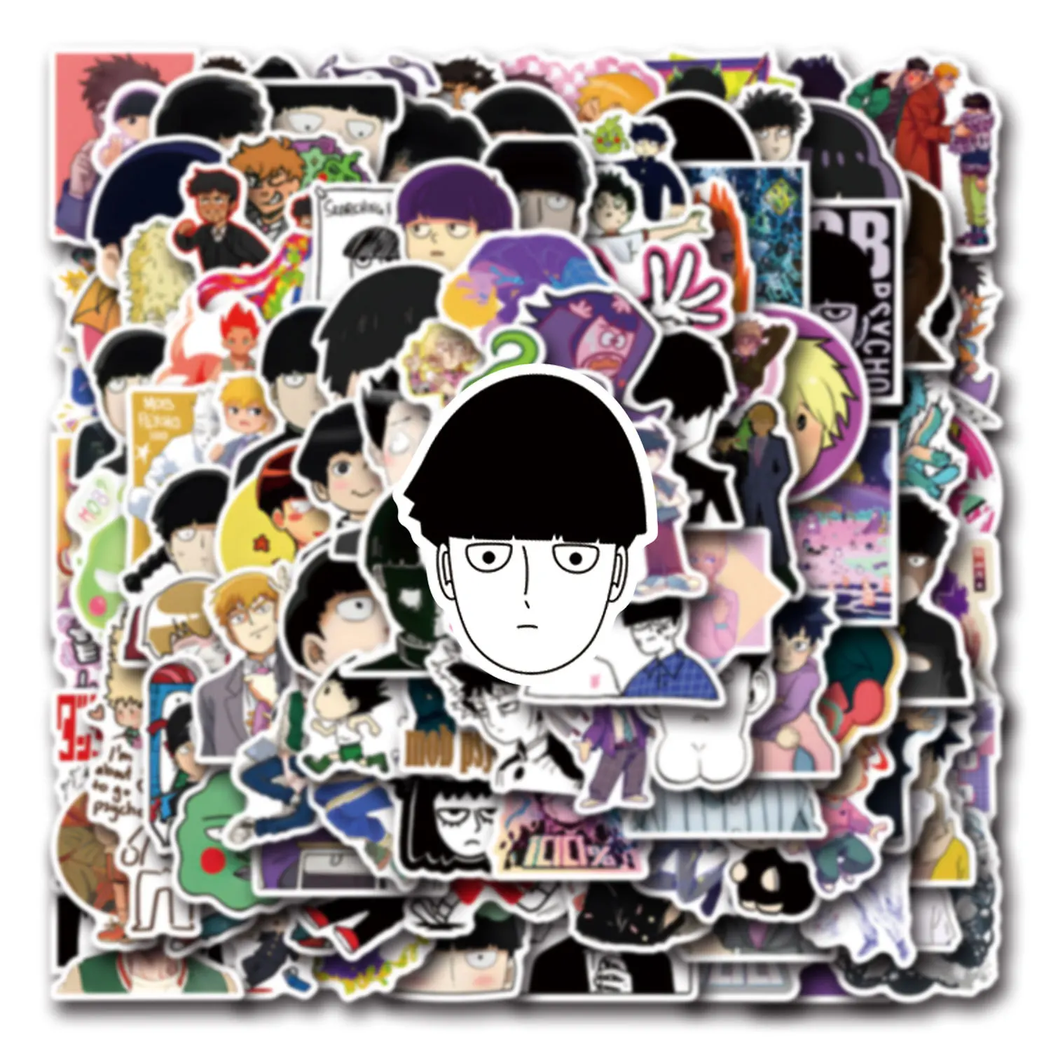 10/30/50/110PCS Mob Psycho 100 Stikers Funny Anime Decals Cartoon Graffiti Sticker Luggage Laptop Phone Guitar Bike Kids Toys