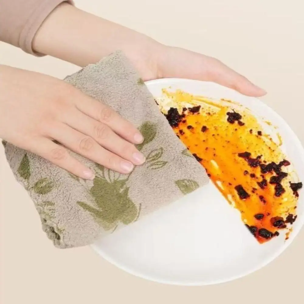 New 30x30cm Kitchen Cleaning Cloth Coral Fleece Absorbent Dish Washing Towel Soft Touch Reusable Cleaning Towel Sink Cleaning