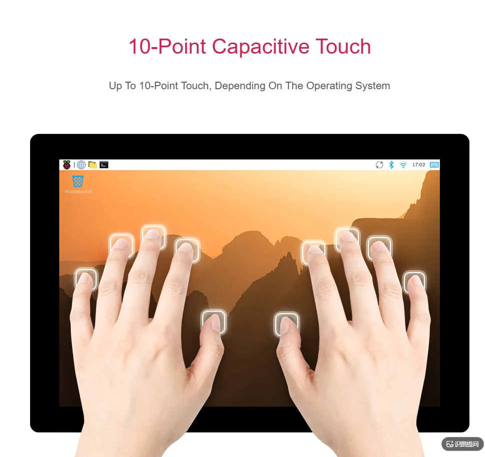 Official Raspberry Pi 10.1inch Capacitive Touch Display 2, 1200 × 1920 Resolution, 10-Point Touch, IPS Display Panel