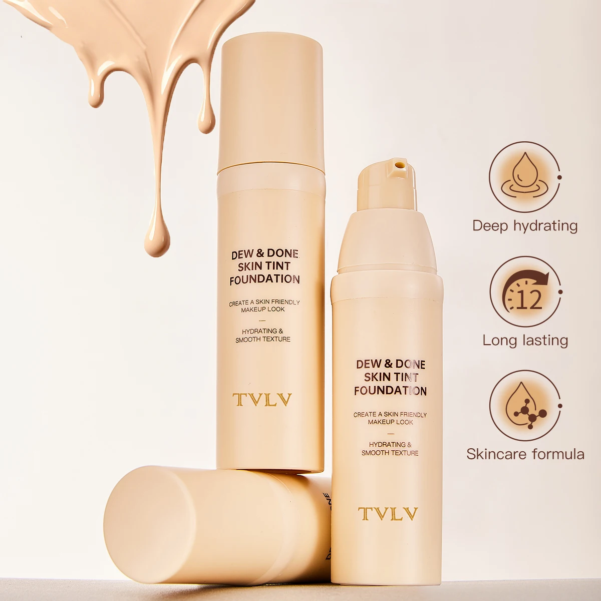 Moisturizing and moisturizing liquid foundation, easy to apply makeup, cover defects, lasting concealer, natural makeup effect