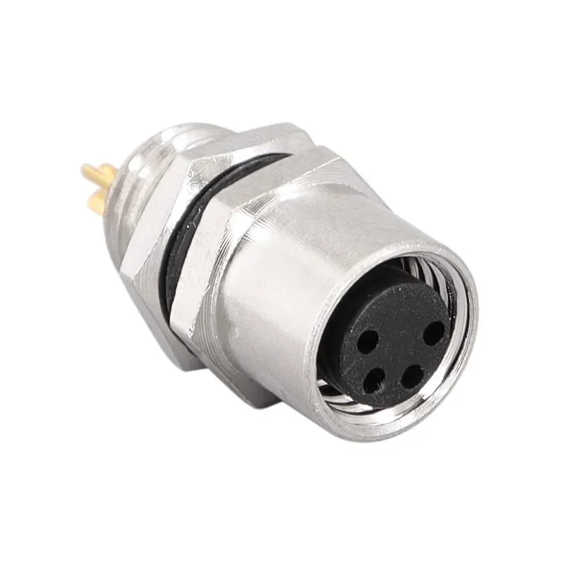 A Type M8 3/4/5/6/8-Core Pin Sensor Connector Panel Front/Back Mount Screw Threaded Male Female Aviation Flange Socket