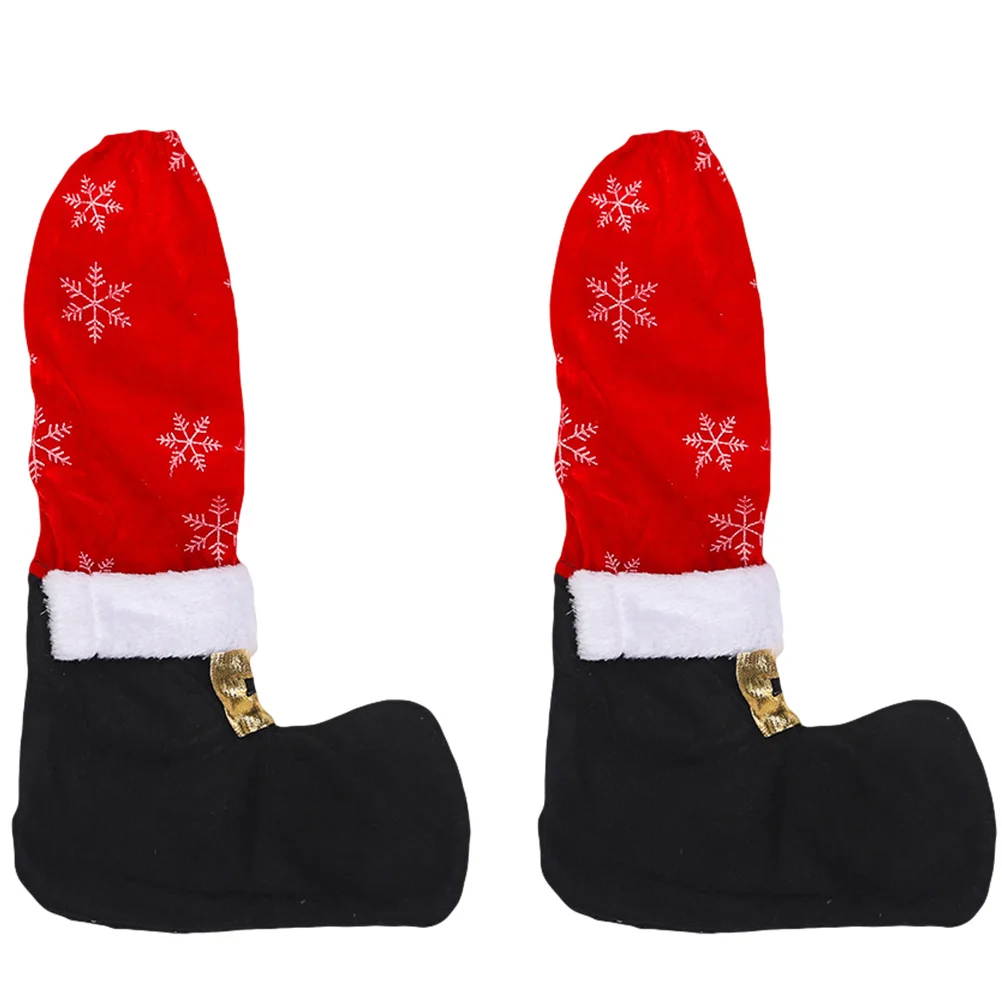 

2Pcs Chair Feet Covers Christmas Snowflake Shape Soft Protection for Table Legs Floor Chair Feet Decoration Holiday Use