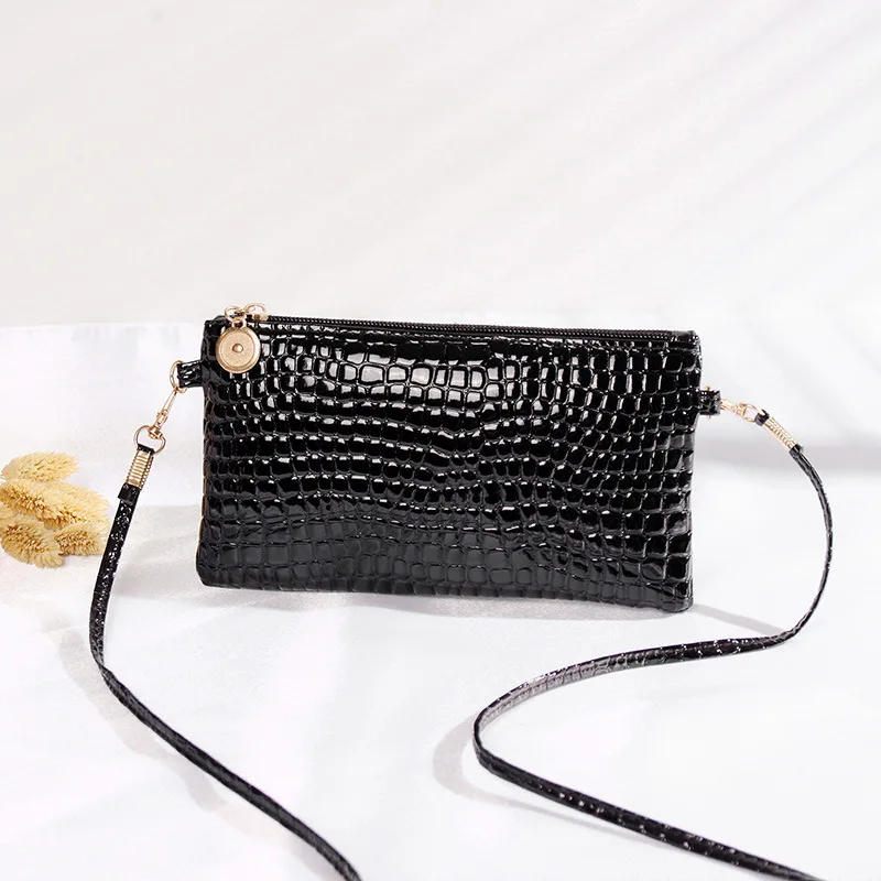 

New Crocodile Pattern Small Square Bag for Women, Handheld Single Shoulder Crossbody Bag, Key, Mobile Phone, Zero Wallet