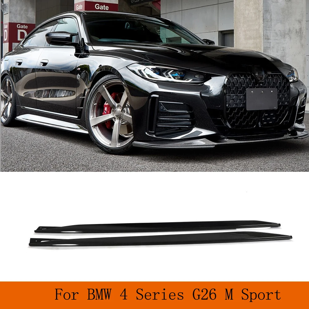 

Carbon Fiber Side Skirts Body Kit For BMW 4 Series G26 M Sport Sedan 2021-23 Side Door Bumper Skirts Apron Extention Lip