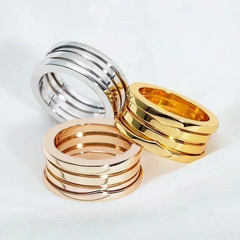 ES  2025 New Sterling Silver High Quality Fashion Exquisite Spring Ring Temperament Couple Ring Luxury Jewelry Gift To Friends