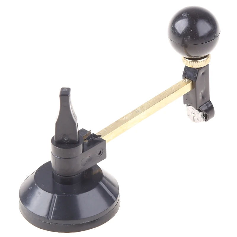 41QF 6 Rad Bau Werkzeug Langlebig Rund Kompass Glas Cutter mit Saugnapf