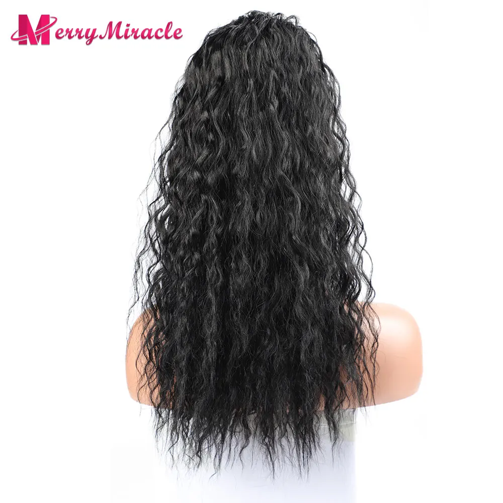 Synthetic Long Bohemian Curly Ponytail Natural Color Synthetic Drawstring Ponytail Clip-In Hair Extension For Women Natural Look