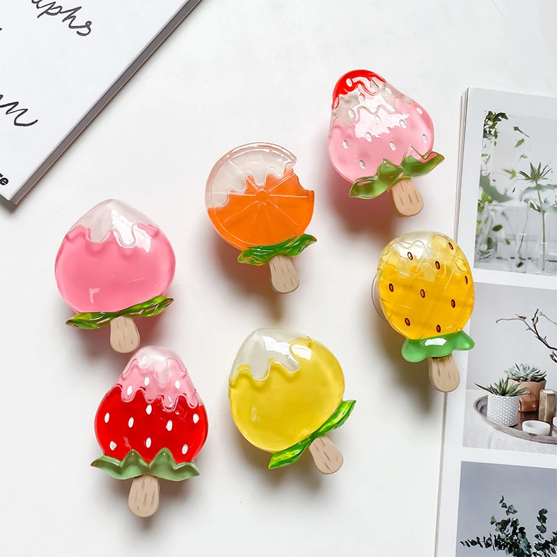 Korean Cute 3D Fruit Popsicle Grip Tok Griptok Phone Stand Holder Support For iPhone 7 8 12 Samsung Universal Accessories Holder