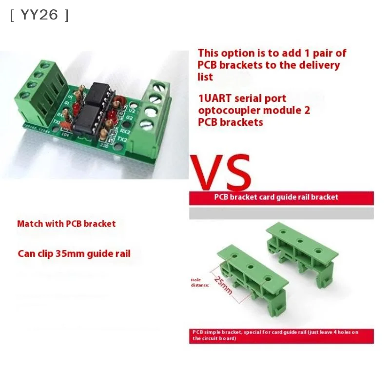 وحدة عزل UART Optocoupler ثنائية القناة مع شريحة 6N137، عازل المنفذ التسلسلي TTL للاتصالات الصناعية #2