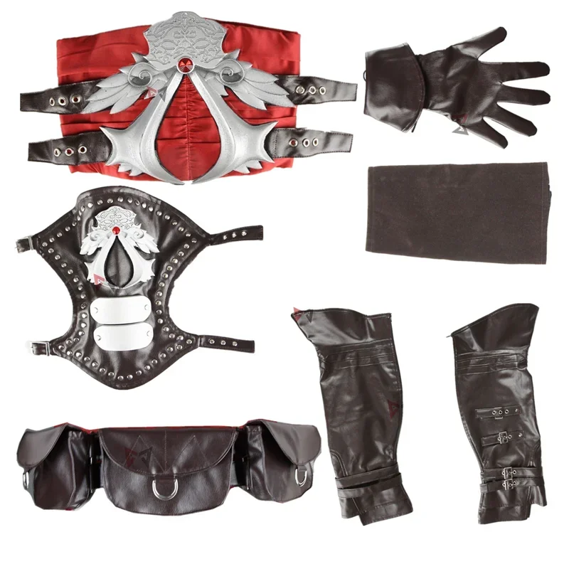 Creed Ezio Cosplay Costume Assasin Connor Sweater Pants Coat Accessories Halloween Set For Man Women Kids Custom Made