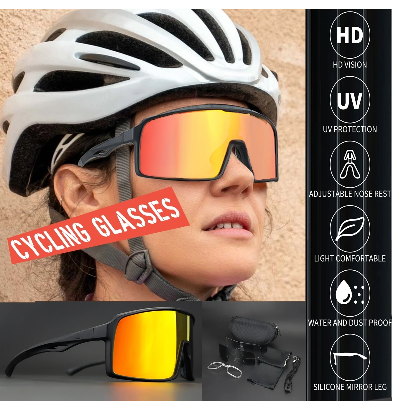 

Cycling Sunglasses Outdoor Sport Sunglasses Road Bike MTB Bicycle Riding Goggle Eyewear for Man Women Singa Cycling Glasses