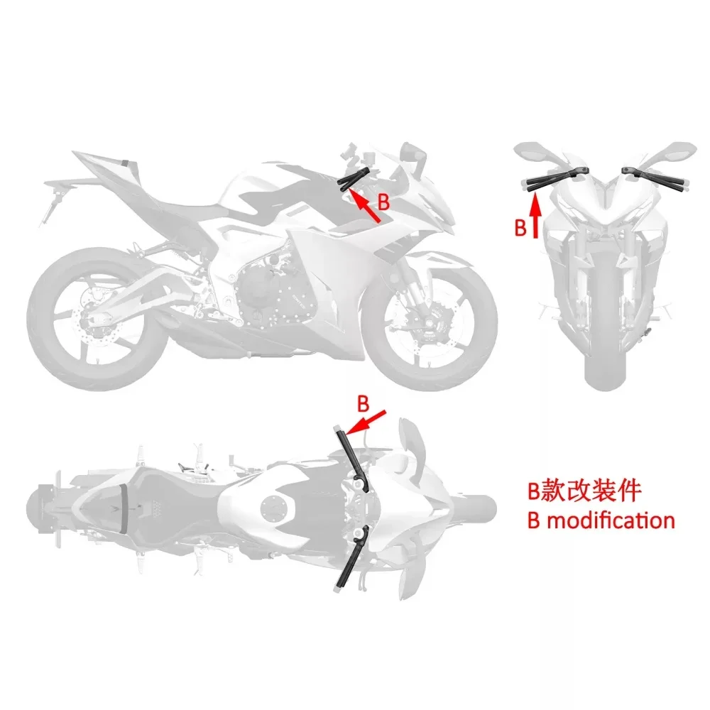 【High Quality​】Handlebar lowering kit for ZONTES 703RR (lowers the left and right clip-ons for a sportier riding position).
