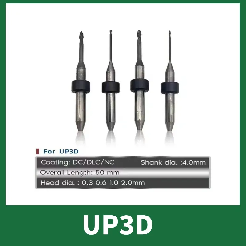 Milling Burs For Dental Zirconia Compatible with UP3D P52 P53 Dental Cutters Diamond Coating Cutter