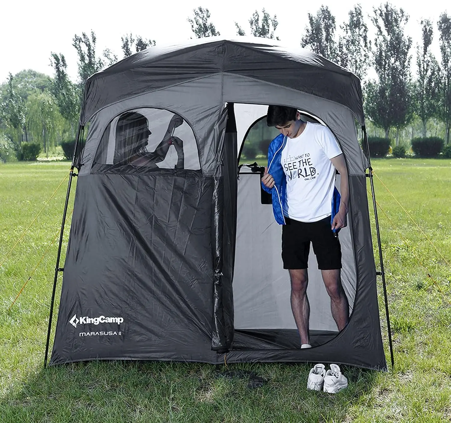 

Shower Tent Oversize Space Privacy Tent Portable Outdoor Shower Tents for Camping with Floor Changing Tent Dressing Room