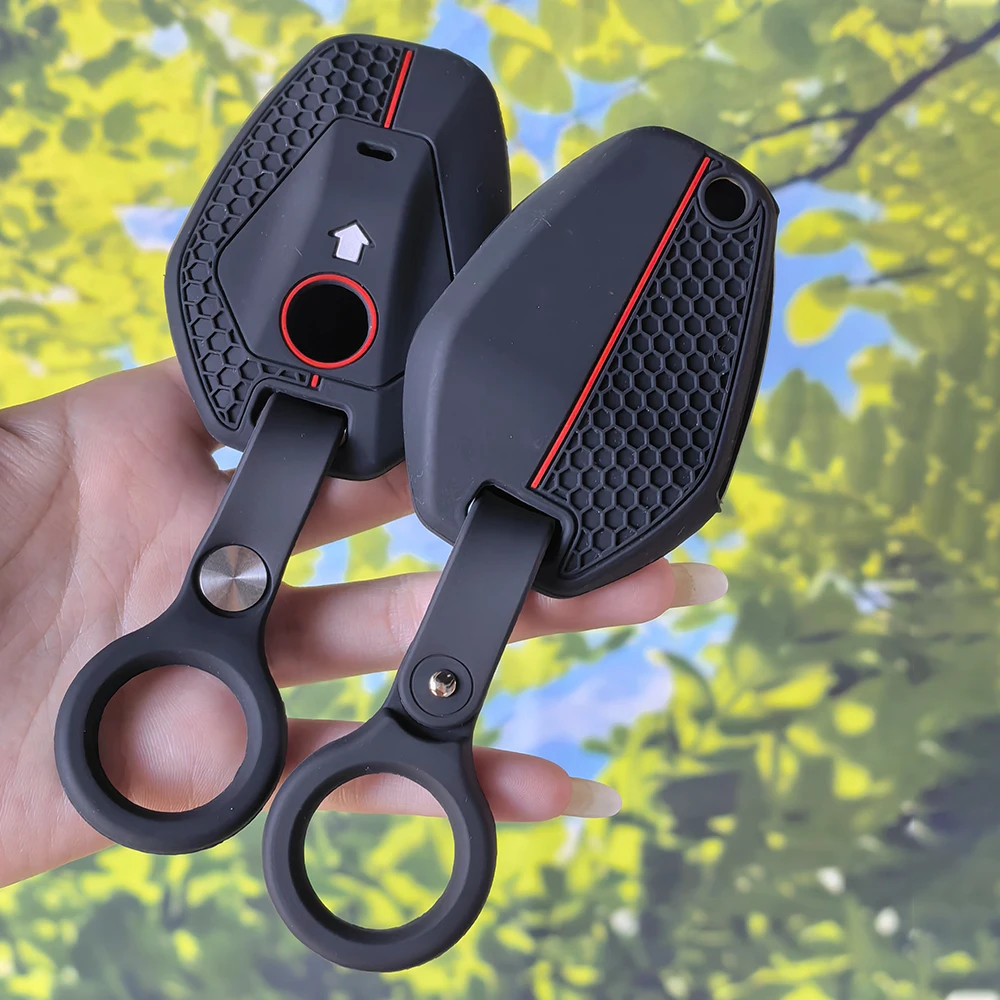 Durable Honeycomb Key Fob Protector with Keychain for BMW R1300GS R1300 1300GS R1250GS R1250 ADV Striped Silicone Case