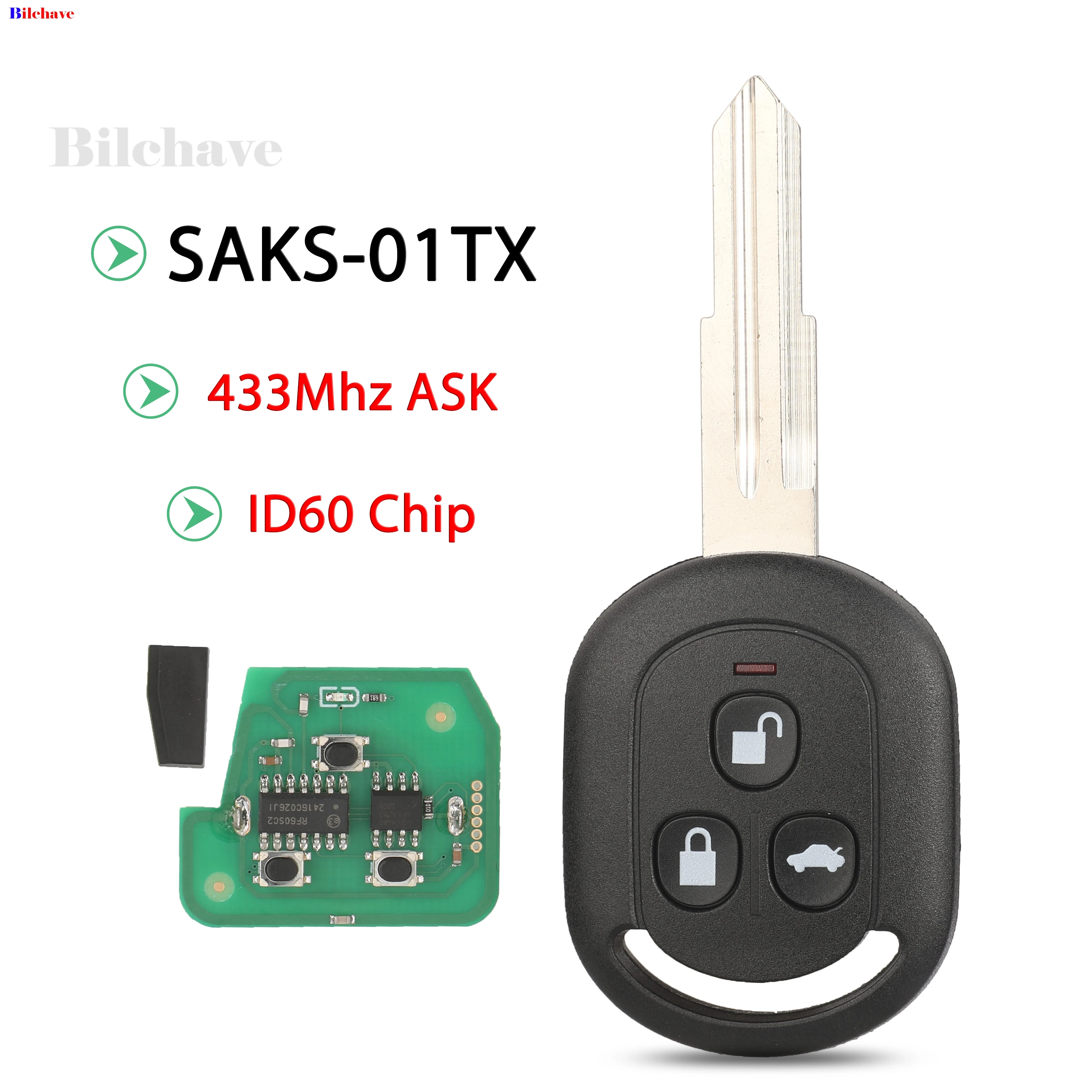 

Jingyuqin SAKS-01TX 433 МГц ASK ID60 чип дистанционный вход без ключа автомобильный ключ для Chevrolet Aveo Daewoo Nubira Optra Aoto брелок управления