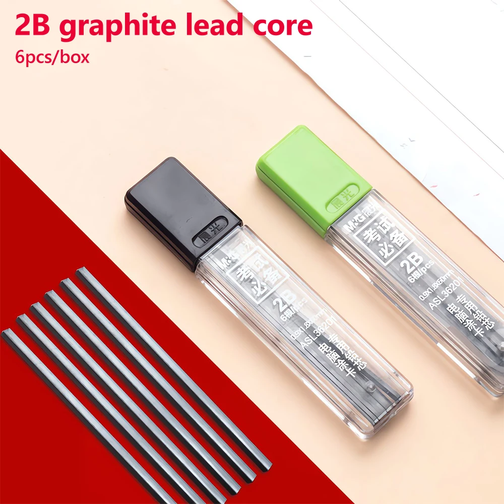 M&G Exam Pencil Leads ดินสอกดเติม 2B Black Smooth Writing สําหรับนักเรียนสอบสีสุ่ม 1 ชิ้น