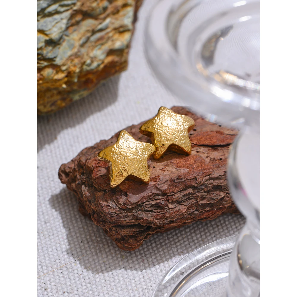 أقراط مرصعة بالنجمة Yhpup للنساء ، مقاومة للماء ، سحر PVD ، الفولاذ المقاوم للصدأ ، المعدن ، الذهبي ، خمر ، الموضة ، اكسسوارات المجوهرات ، هدية #4