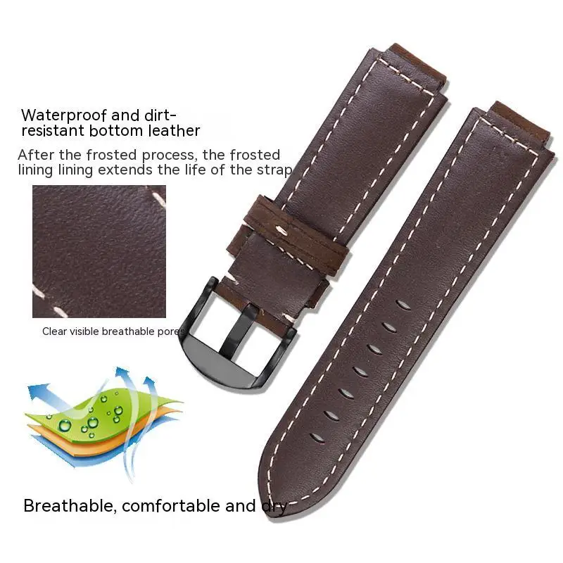 ของแท้นาฬิกาหนังสำหรับ Maurice Lacroix AIKON AI6008 6038สายนาฬิกาข้อมือนูนอินเทอร์เฟซ Frosted Cowhide