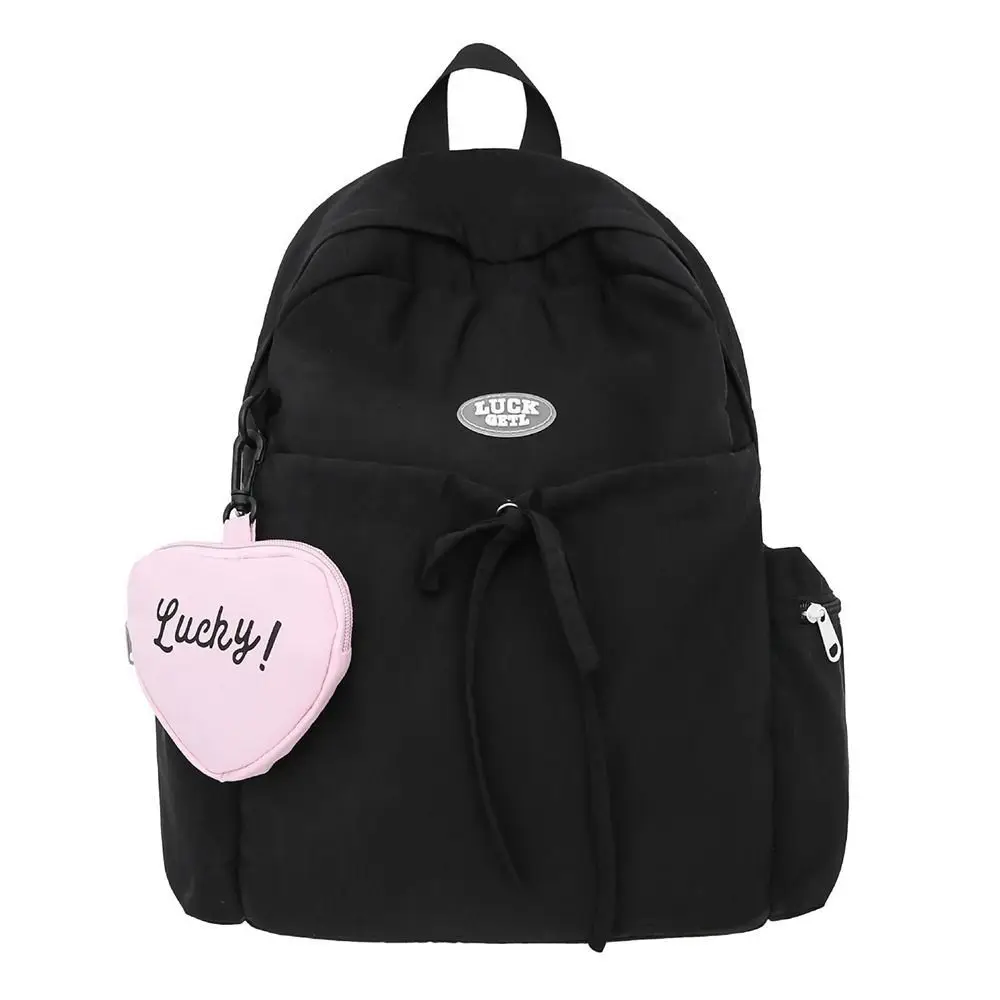 

Casual Korean Bow Belt Backpack Handbag Large Capacity Bow Nylon Backpack Sweet School Bag Shoulders Bag Outdoor