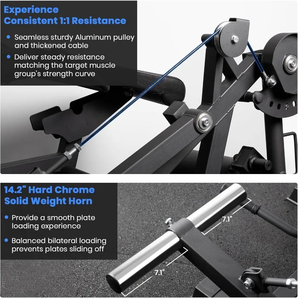 تصميم مبتكر - ماكينة تمديد وتجعيد الساق V4.0، سعة 1100 رطل، وصلة ساق قابلة للتعديل، مقعد تجعيد الساق،