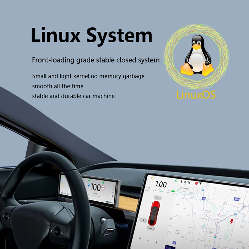 Novozopai T12 Pro 8.8 pollici Linux OS Schermo del cruscotto automobilistico per Tesla Model Y/3/Y Highland Wireless Carplay/Android auto