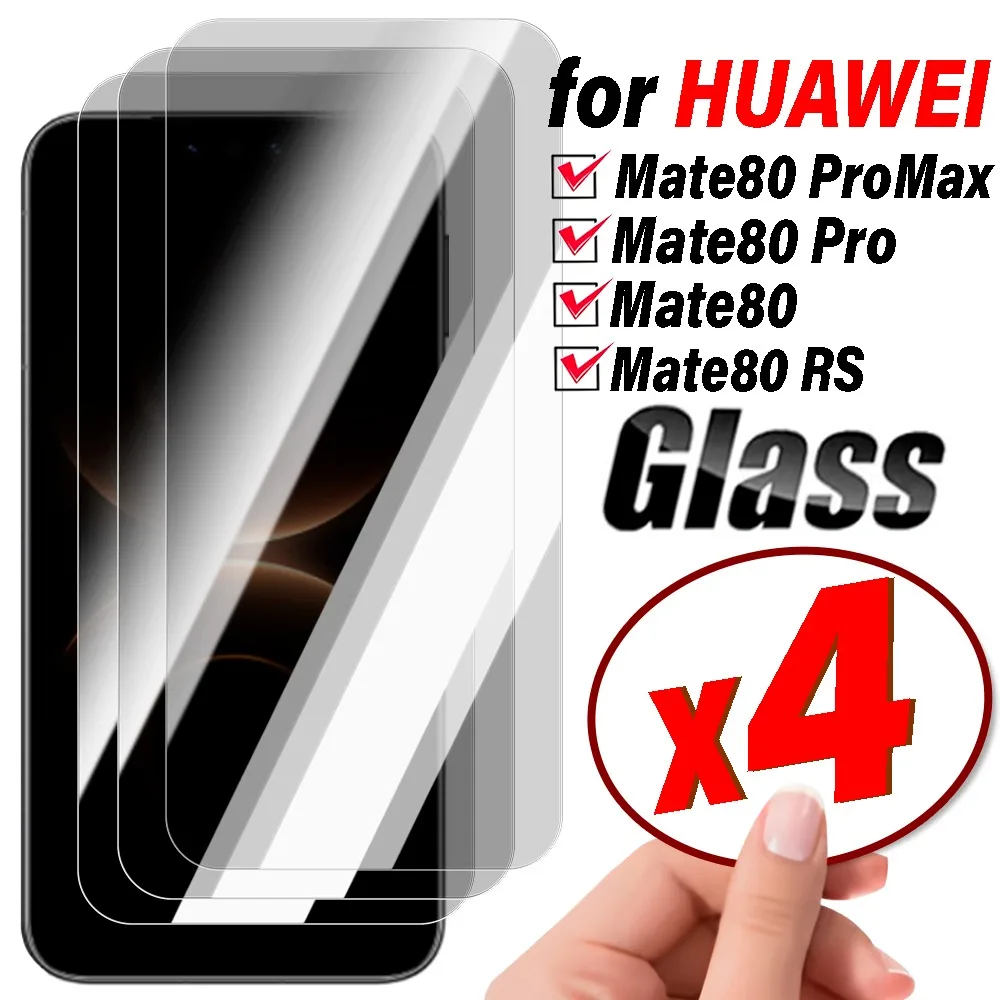 

1-4Pcs 9H Tempered Glass Screen Protectors for Huawei Mate80 Pro Max HD Antiscratch Protective Films for Huawei Mate80 RS 80 Pro