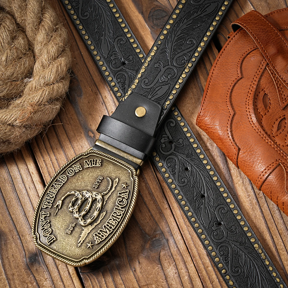 Vintage trifft Mode! Legierungsgürtel mit Schnalle aus PU-Leder, Geeignet für Männer und Frauen, für einen Personalisierten Western-Stil – Detail 2