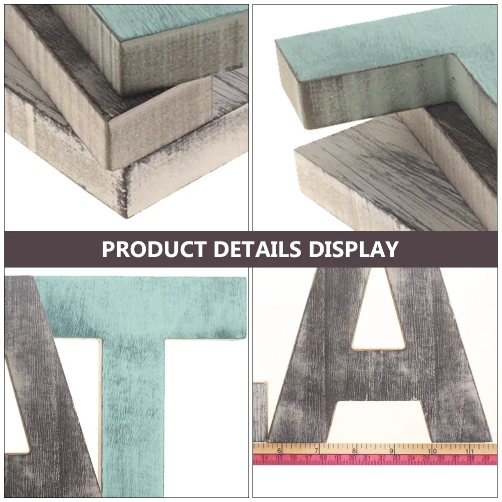 

3Pcs Letter Wall Hanging Decor Eco-Friendly Wooden Pendants Indoor DIY Wall Ornaments Accessory Letter Pendant