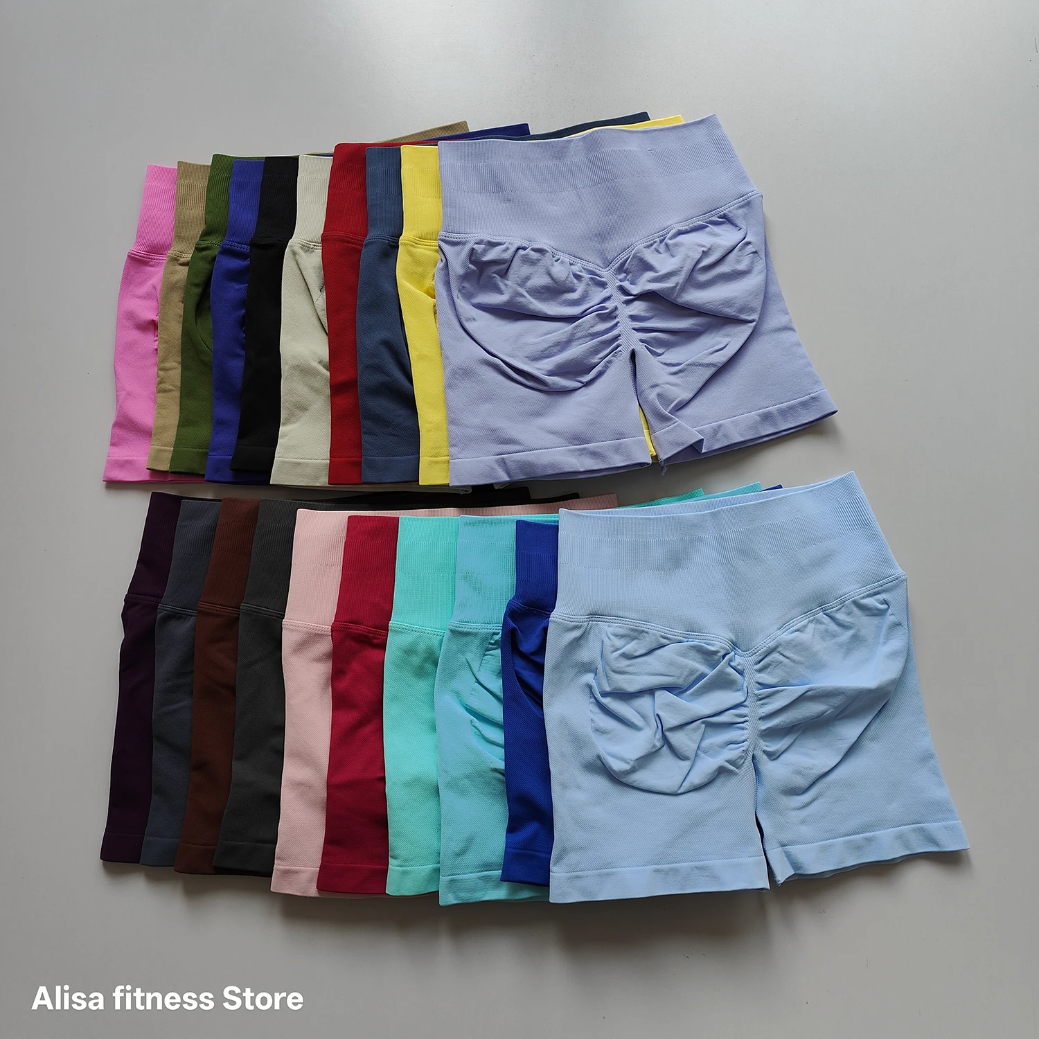 Summer High Waisted Yoga Shorts Tummy Control Seamless Fitness Shorts Sexy Runn… - Image 2