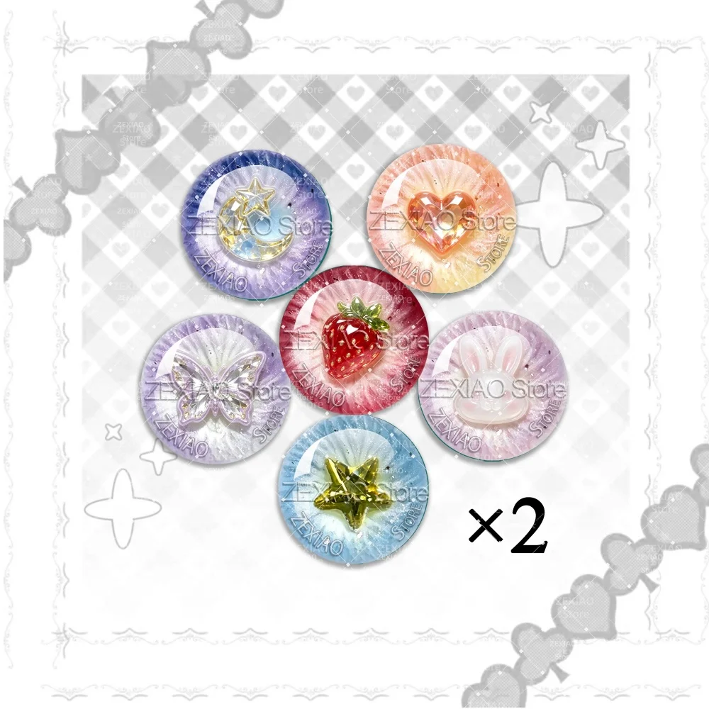 10MM-40MM Blythe Doll Eye Chips Shiny Star Strawberry Butterfly Heart Pattern Eye Chips Blythe Doll Accessories MS018 ﻿