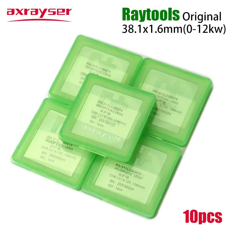 

10pcs Raytools Original Laser Protective Lens 38.1x1.6 (38x5mm)12KW 1064nm 211LCG0076 For BM114S BM115 Fiber Laser Cutting Head