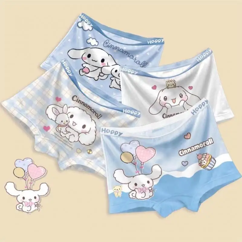 Sanrioed Children's Underwear Set Anime Cinnamoroll Boys Girls Cotton Briefs Kids Cartoon Shorts Breathable Children's Gift