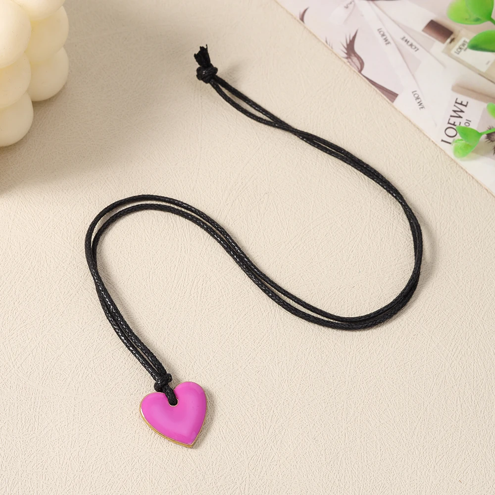 Aihua Niedliches Handgefertigtes Liebesherz-Armband Schwarzes Seil Verstellbares Handarmband für Mädchen Frauen Buntes Herz-Schmuck Geschenke – Detail 19
