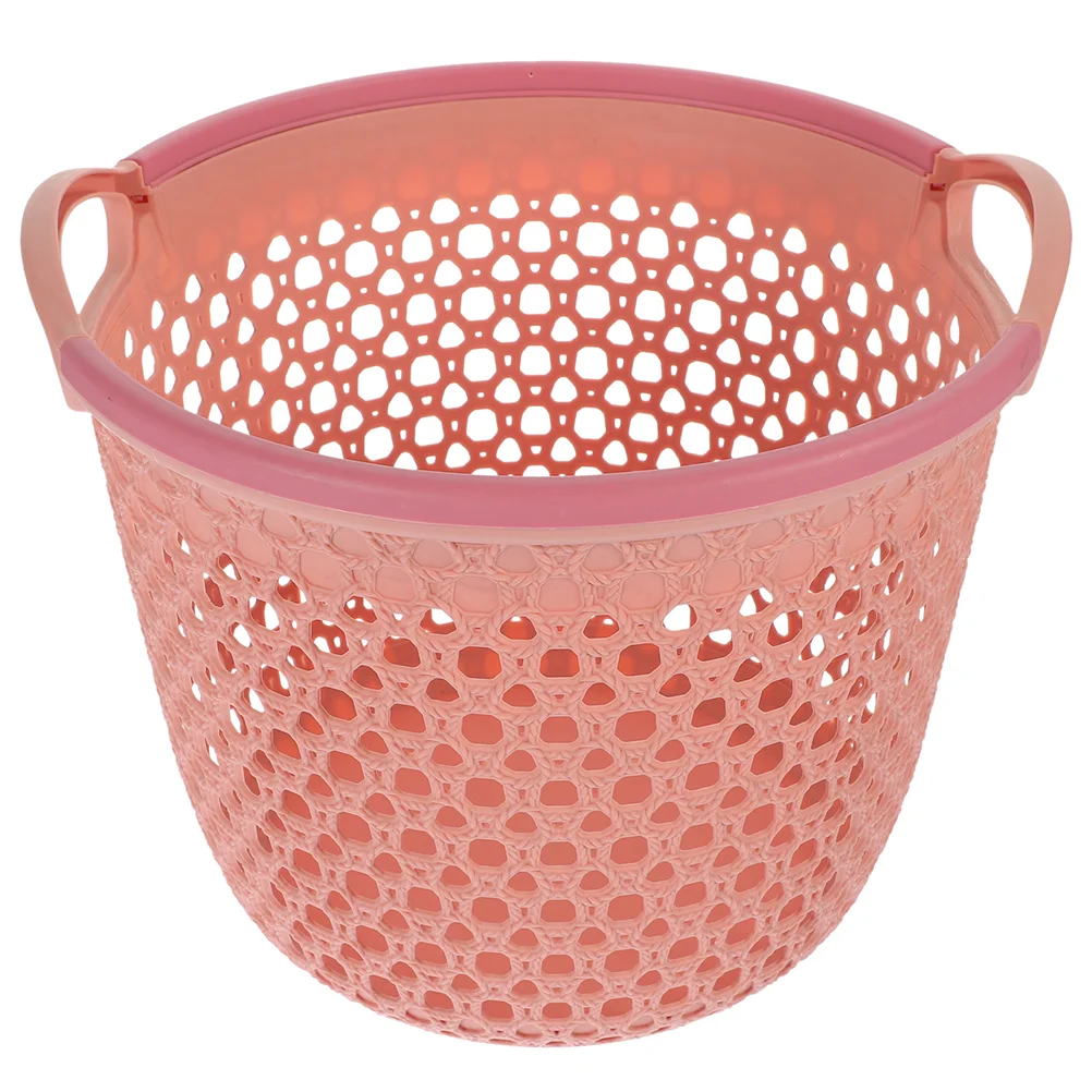 Flexible Laundry Basket Plastic Hamper Dirty Clothes Hamper Toy Bin Portable Round Bin Carry Handles Clothes Bedroom