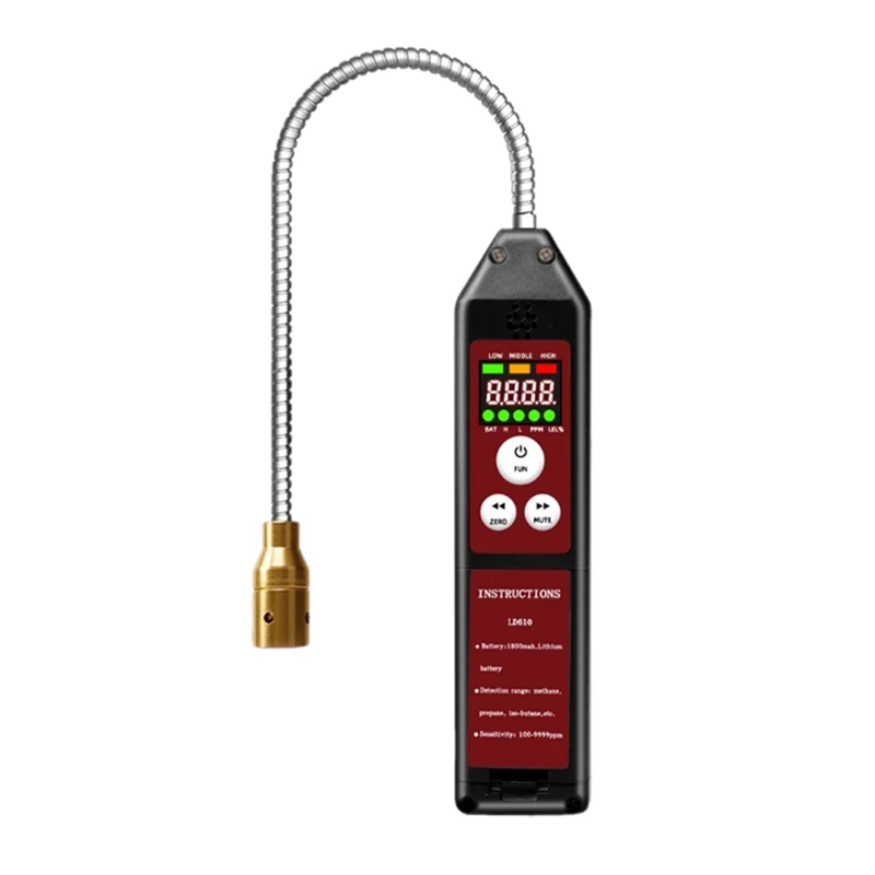 ABKJ-Portable Combustible Gas Detector High Sensitivity Gas Leak Tester USB Rechargeable CH4 And C4H10 Detector