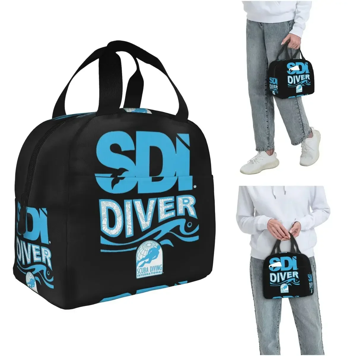 Scuba Diving International (SDI) Insulated Lunch Bag for Women Children Portable Food Boxes Thermal Lunch Box Tote