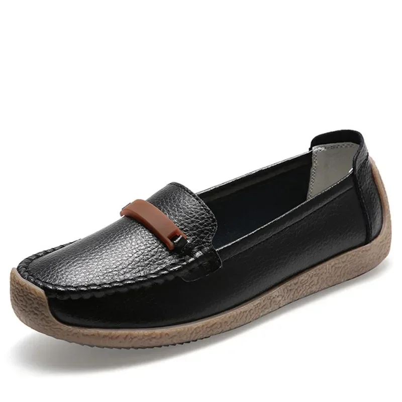 

Women Moccasins Genuine Leather Shoes for Woman Slip on Loaders Ladies Casual Solid Flats Female Leisure Spring Footwear Mujer